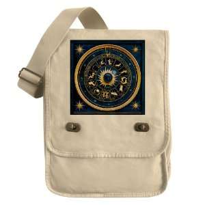    Messenger Field Bag Khaki Blue Marble Zodiac 