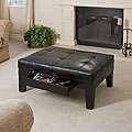 Dartmouth Four Sectioned Black Bonded Leather Cube Storage Ottoman 