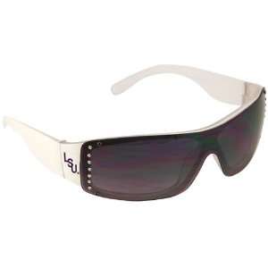LSU Tigers Ladies White Rhinestone Fashion Sunglasses :  