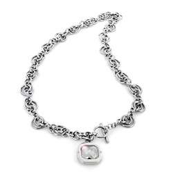 Stainless Steel Large Crystal Necklace Necklace  