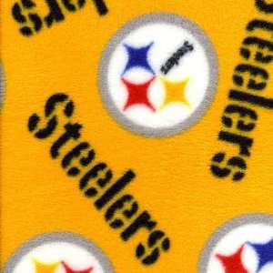  NFL Pittsburgh Steelers Polar Fleece Fabric  Per Yard 