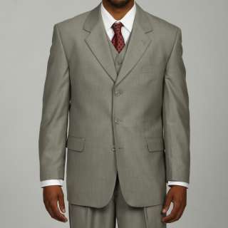 Phat Farm Mens Light Grey 3 button Vested Suit  Overstock
