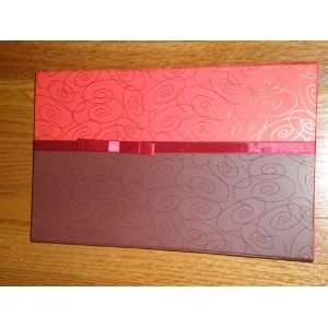  Keepsake Box, Red and Brown with Ribbon, 15 X 9.5 X 1.5 
