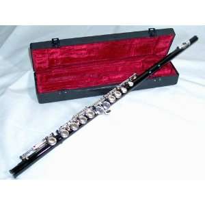   Flute with Black Body & Silver Nickel Plated Keys Musical Instruments