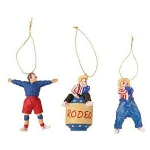 Montana Lifestyles Rodeo Clown Ornaments Set of 3 in Gift Box  