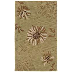 Hand tufted Sage Green Floral Rug (79 x 99)  Overstock