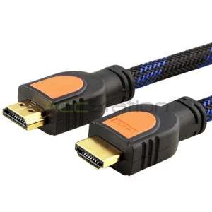 20Ft 20 Feet Blue Black Mesh High Speed V 1.3 HDMI Cable M/M Gold For 