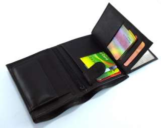 Genuine Just Leather Mens Wallet Card Holder Brown 040  