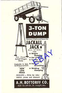 1953 BOTTORFF 3 TON WAGON DUMP JACK AD ST. JOSEPH MO  