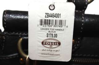 Fossil Ginger Top Handle Black Lthr Crossbody NWT $178  