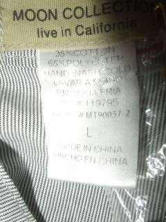 DESCRIPTION  NWOT Moon Collection Live in California Pinstripe Top L