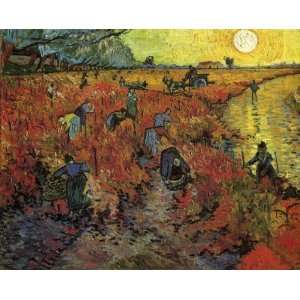   : The Red Vinyard: Vincent van Gogh Hand Painted Art: Home & Kitchen