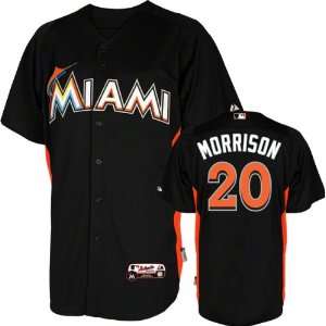 Logan Morrison BP Jersey: Miami Marlins #20 Black Authentic Cool 