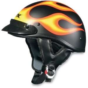  AFX FX 70 MOTORCYCLE HELMET FLAT BLACK/ORANGE FLAME XS 