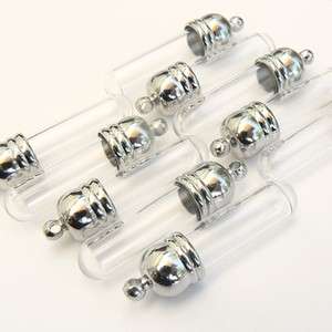 10 Vial Pendants (vials) LARGE TUBES * (round bottom)  