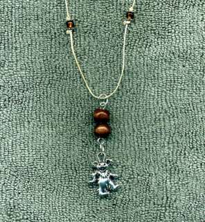 Grateful Dead Bear NEW Hemp Cord Necklace Wooden Beads  