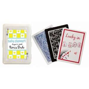 Wedding Favors Yellow Heart Theme Gift Wrap Personalized Playing Card 