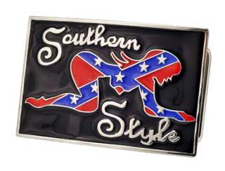 Southern Style Rebel Flag Girl Belt Buckle Confederate Unique Metal 