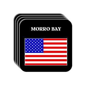 US Flag   Morro Bay, California (CA) Set of 4 Mini Mousepad Coasters