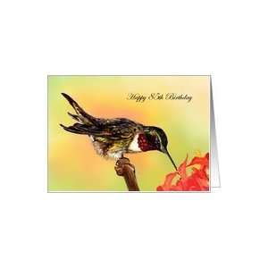  85 Years Old Hummingbird and Flowers Birthday Cards Card 