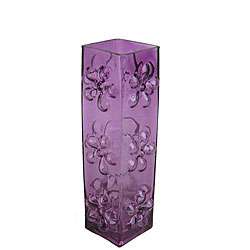 Tall Purple Glass Vase with Blownout Daisies  Overstock