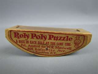 Antique 1930s Dexterity Roly Poly Wood Puzzle New York  