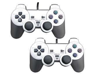 2X NEW Twin Shock Controller PlayStation 2 PS2 SILVER  
