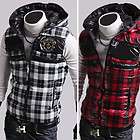 Korea_pop Mens shiny Down vest padded hooded vest Snowboard vest Sz XS 