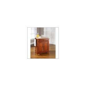   Wood Top Portable Kitchen Island in Classic Cherry