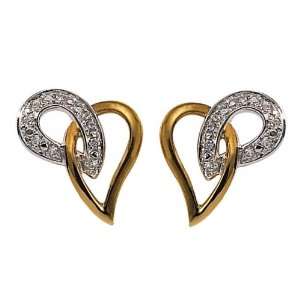  18ct Two Tone Gold Diamond Earrings Jewelry