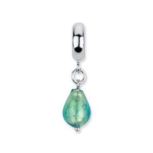  Sea Foam Murano Glass Dangle Charm: Jewelry