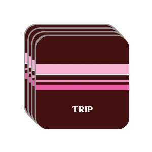 Personal Name Gift   TRIP Set of 4 Mini Mousepad Coasters (pink 