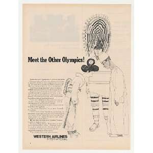  1968 Western Airlines Other Olympics Cultural Print Ad 