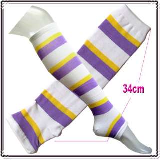 15 colors striped over knee high leg warmers/footless  
