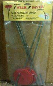 Neck Saver Dog Pet Tie Out Cable Chain Leash Stake 4pk  