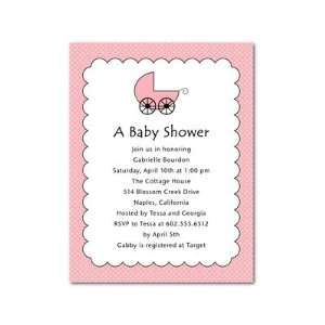   Baby Shower Invitations   Scalloped Stroller Rose By Sb Hello Little