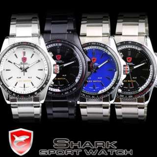 SHARK Digital LED Quartz Alarm Date Steel Sport Watch  