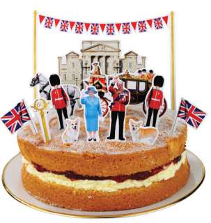 Queens Diamond Jubilee Great British Street Party Cake Topper 