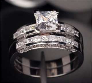   GF Lab Diamond Swarovski Crystal Princess WEDDING Set RING RR23  