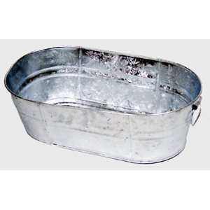  Galvanized Oval Wash Tub, 3.7 Gal