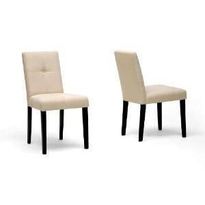  Modern Furniture  Elsa Beige Fabric Modern Dining Chair 