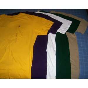  New LOT of 5 Mens Polo Ralph Lauren Logo T shirts * Size 