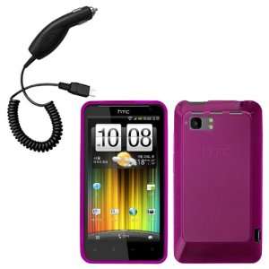 Cbus Wireless Hot Pink Flex Gel Case / Skin / Cover & Car Charger for 
