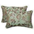 Pillow Perfect Outdoor Brown/ Green Floral Toss Pillows with Sunbrella 