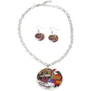  Ed Hardy Eternal Love Base Metal Shell Necklace Set With 