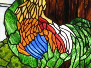 Original Rooster Stained Glass Window Panel EBSQ Artist  