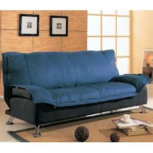  Blue & Black Futon Sofa Bed: Home & Kitchen