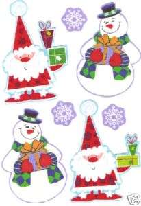 Santas and Snowmen, Gift Givers   Iron On Fabric Appliques  