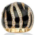   Beach Jewelry Gold Plated Cubic Zirconia Enamel Dome Ring   Size 6