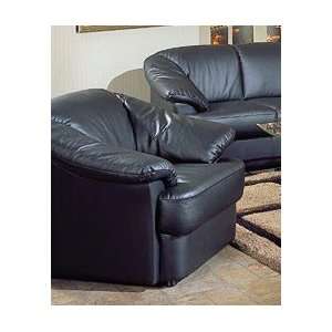 European Contemporary Black Leather Sofa Chair 